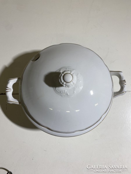 Czechoslovak porcelain soup bowls 25 x 20 cm long.4832