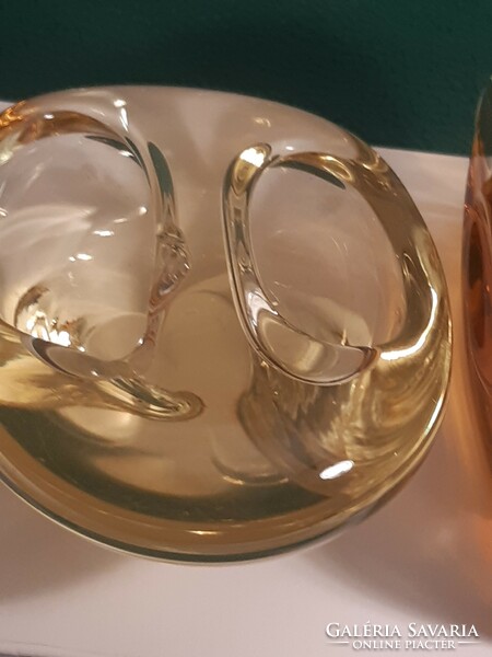 Bohémia üvegváza és asztali díszüveg