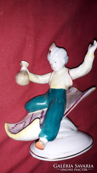 Antique drasche hand-painted Aladdin on the magic carpet porcelain figurine 14 x 14 cm as shown in the pictures