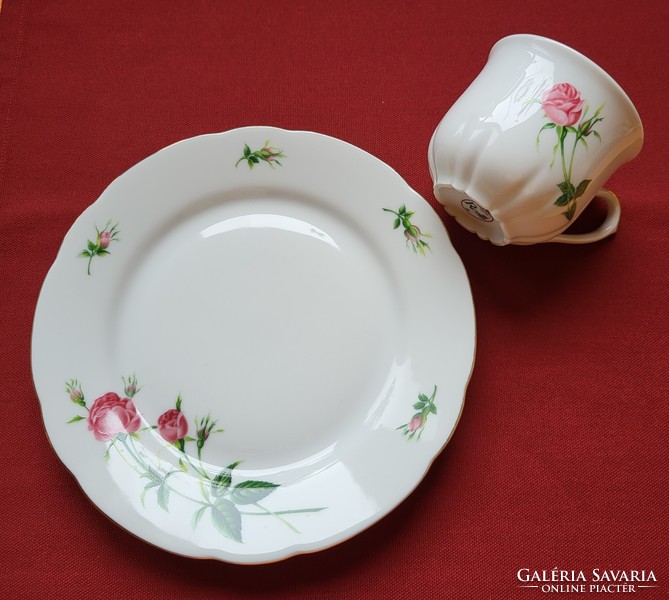 Christineholm rose German porcelain coffee tea breakfast set cup small plate plate with rose pattern