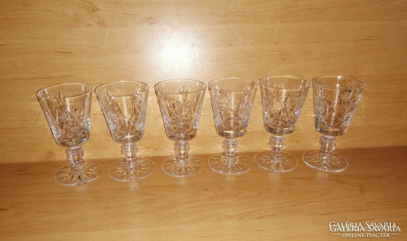 Kristály üveg talpas pohár - magasság 12,5 cm (z-7)