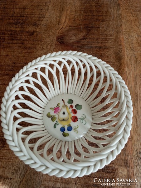 Herend fruit pattern woven basket