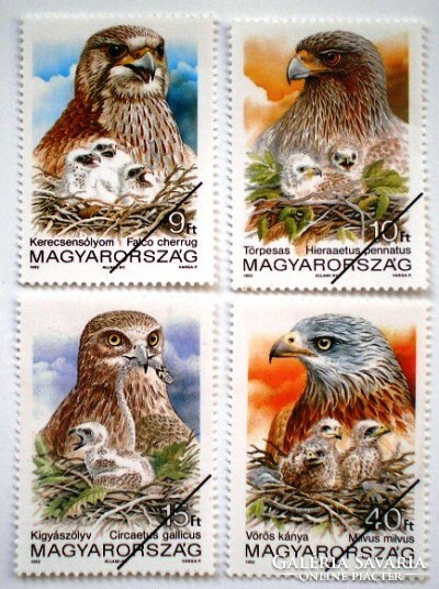 M4154-7 / 1992 Madarak XIII. - Természet és környezetvédelem bélyegsor postatiszta mintabélyegek