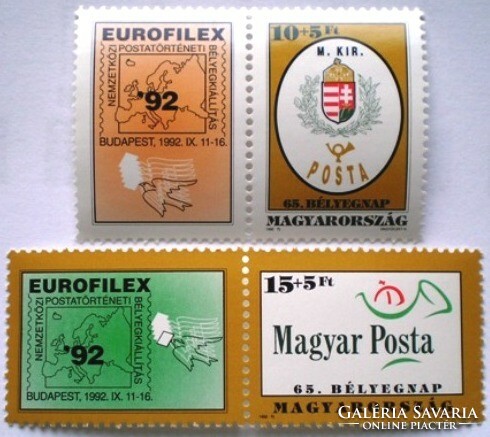 S4162-3 / 1992 stamp day - eurofilex stamp set postal clean