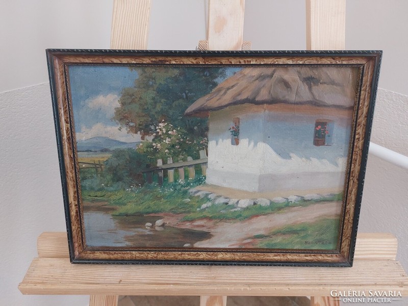 (K) painting with sontágh mark, 37x27 cm frame