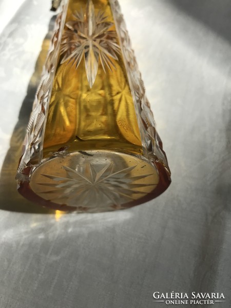 Csiszolt kristály art -deco pipere készlet parfümös  üveggel.