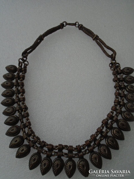 XIX.sz. végéről vagy a  XX. sz. elejéről származó kézműves collier női nyaklánc - komoly súly 104 g