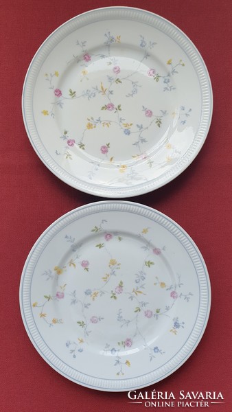 2 triptych German porcelain small plates with flower patterns
