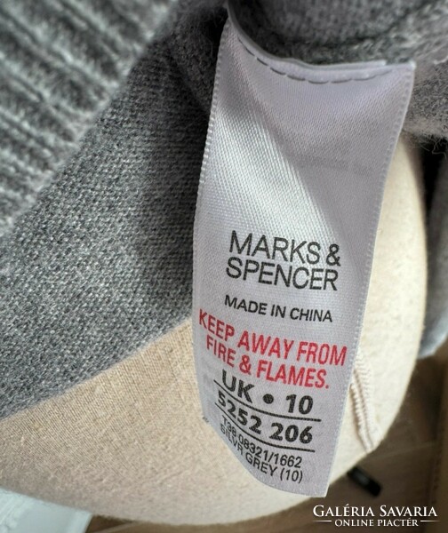 Marks&Spencer 38-as angóra-kasmír kevertszálas ezüstszürke pulóver