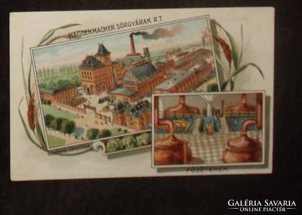 Haggenmacher Kőbányai Sörgyár litho antik képeslap