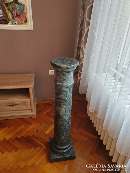Marble column with statue and flower holder