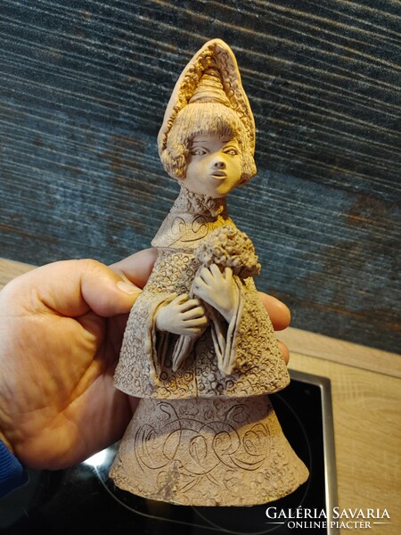 22 cm terrakotta   kerámia  szobor  kislány