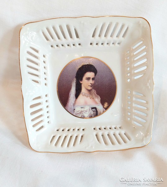 Austrian openwork porcelain bowl with sissi portrait