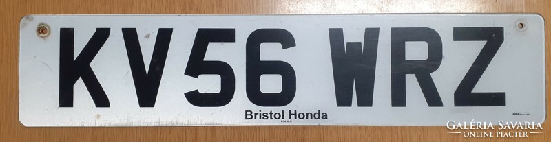 English registration number plate kv56 wrz bristol honda england