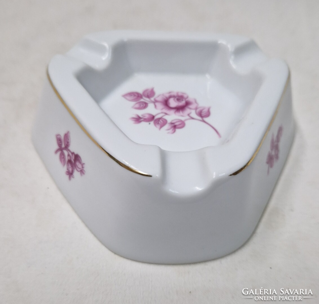 Hollóházi virágmintás porcelán hamutál hibátlan állapotban