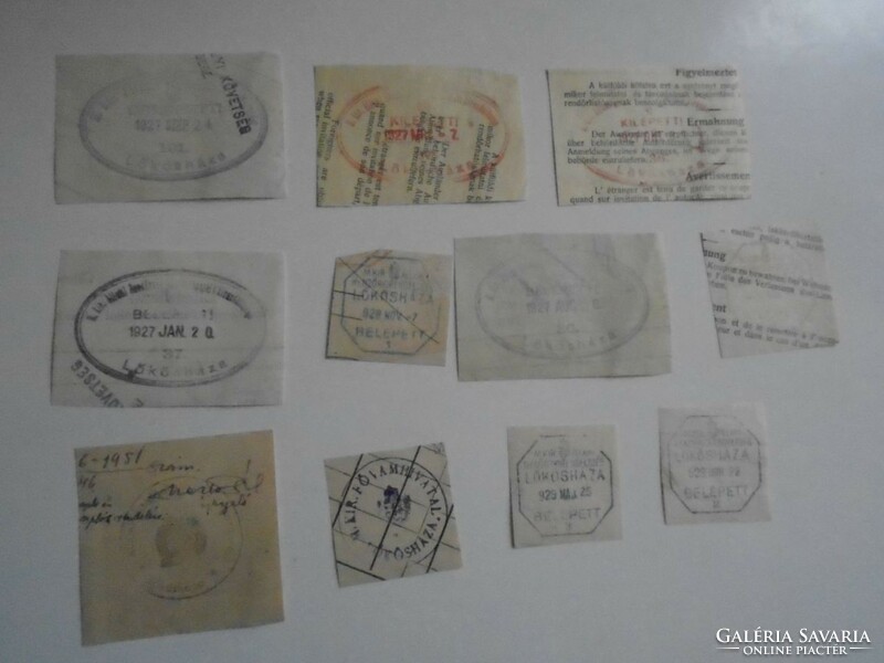 D202303 Lökösháza old stamp impressions - 11 pcs approx. 1900-1950's