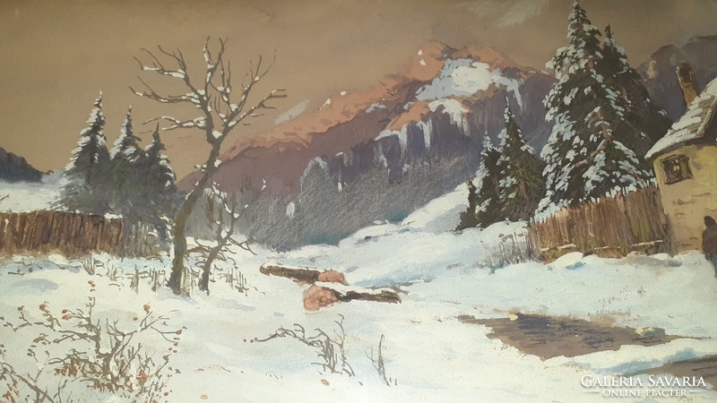 2 db eredeti akvarell festmény Heinrich Josef Wertheim (Bécs 1875-1945)