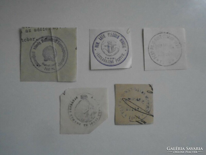 D202315 Jászkarajenő old stamp impressions - 5 pcs approx. 1900-1950's