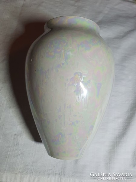 Luster-glazed raven house vase