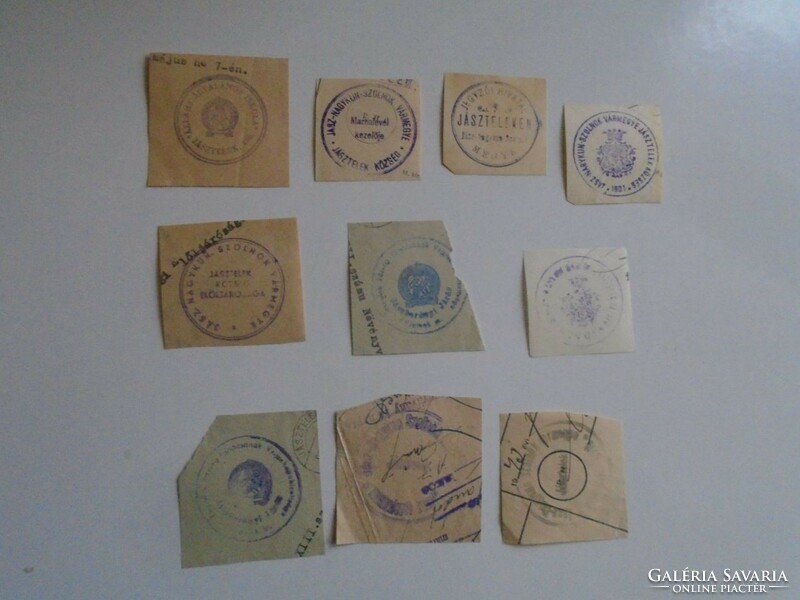 D202314 JÁSZTELEK  régi bélyegző-lenyomatok   - 10 db  kb 1900-1950's