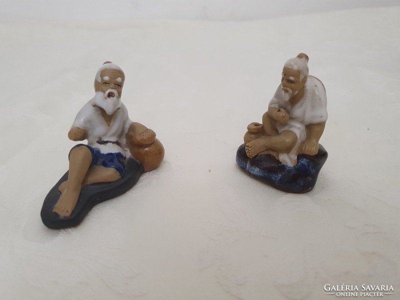 Chinese fisherman ceramic figurines