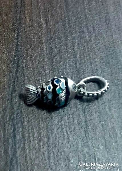 Pandora blue scaly fish pendant