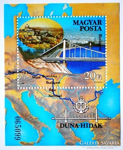 B176 / 1985 Duna-hidak blokk postatiszta