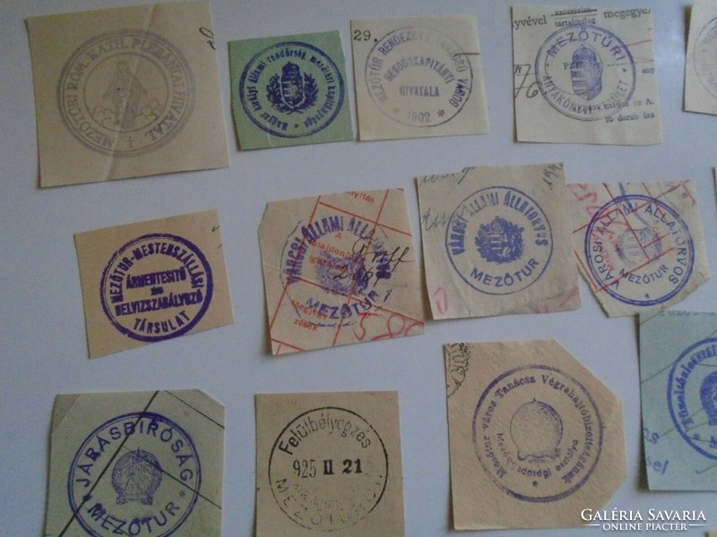 D202320  Mezőtúr  régi bélyegző-lenyomatok   - 37 db  kb 1900-1950's