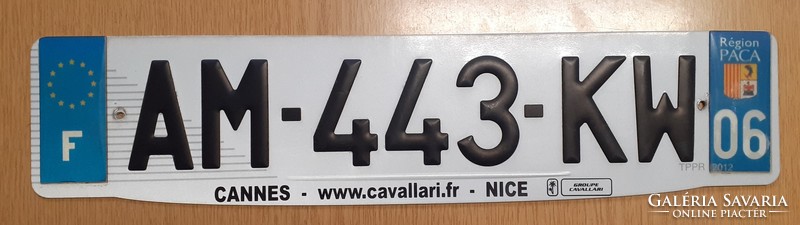 Francia rendszám rendszámtábla AM-443-KW  Franciaország 2.