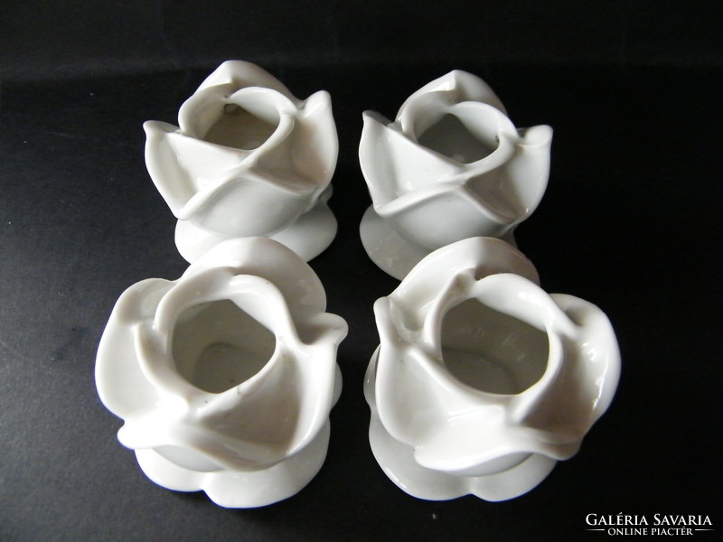 French porcelain rose candle holders 4 pcs