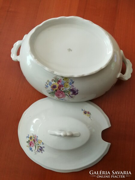 Zsolnay porcelain flower pattern soup bowl!
