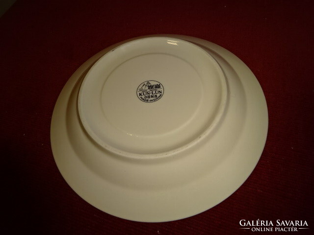 Chinese porcelain tea cup coaster, brown border, diameter 15.3 cm. Jokai.