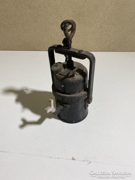 Antik bányász vájár karbid lámpa , 25 x 12 cm,4869