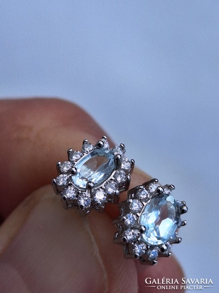 Aquamarine, 925 silver earrings