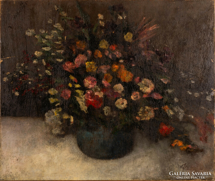 Vass Elemér-nek Tulajdonitva (1887-1957): Virágcsendélet