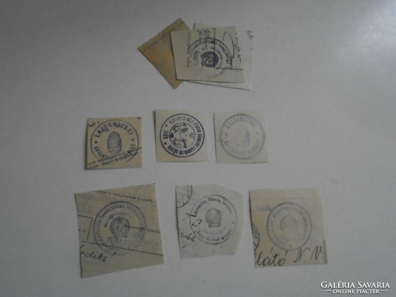 D202297  LAJOSMIZSE  régi bélyegző-lenyomatok   - 9 db  kb 1900-1950's