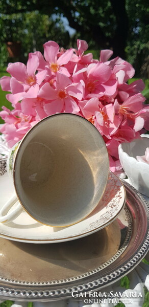 Antik angol rózsás csésze és csészealj