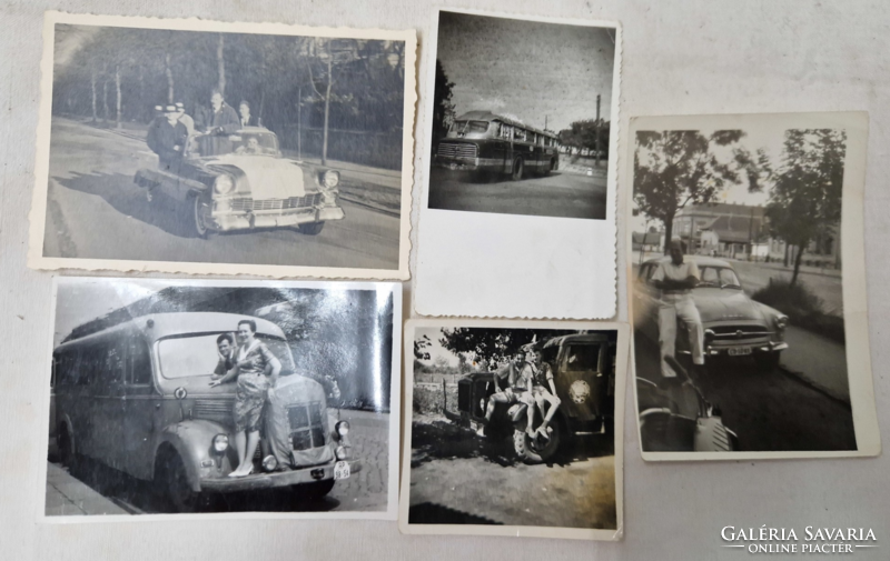 Five old vehicle photos for sale together