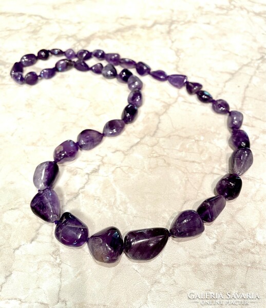 Fabulous extra long 65 cm amethyst mineral bead string
