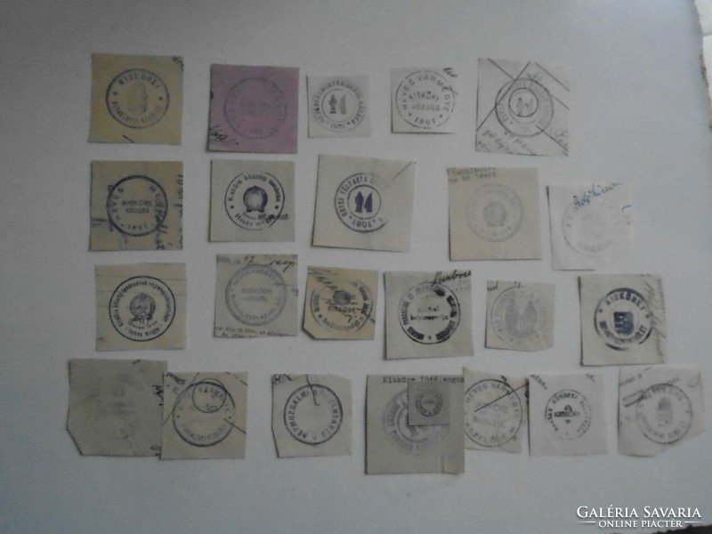 D202317  KISKÖRE -Heves vm.   régi bélyegző-lenyomatok   - 24 db  kb 1900-1950's