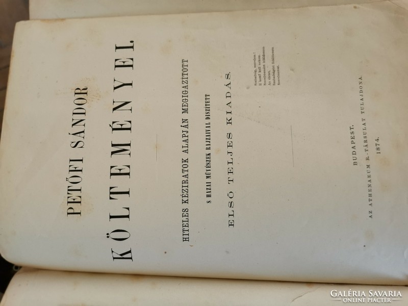 Petőfi Sándo költeményei első kiadás 1874