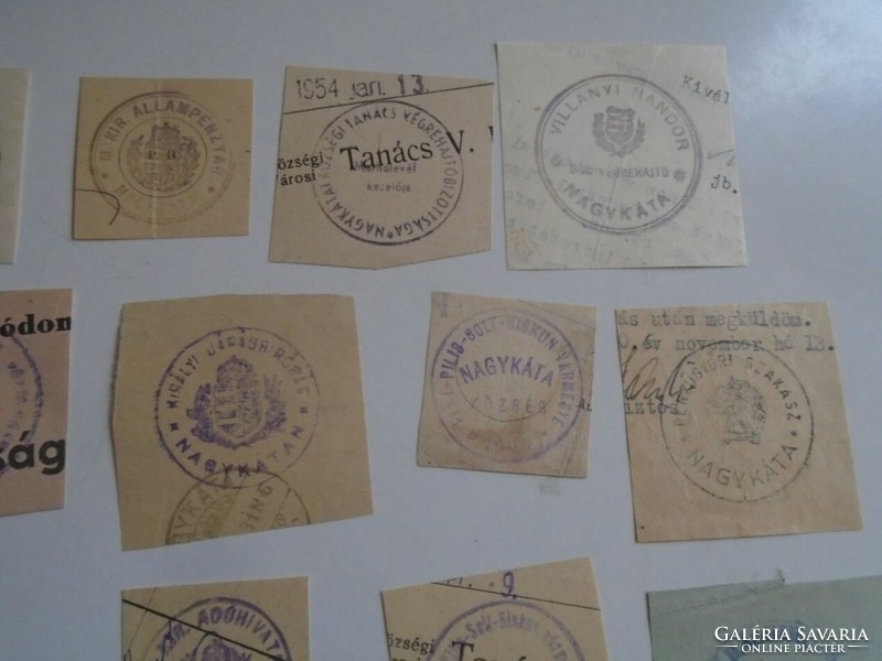 D202325  NAGYKÁTA  régi bélyegző-lenyomatok  20 db.   kb 1900-1950's