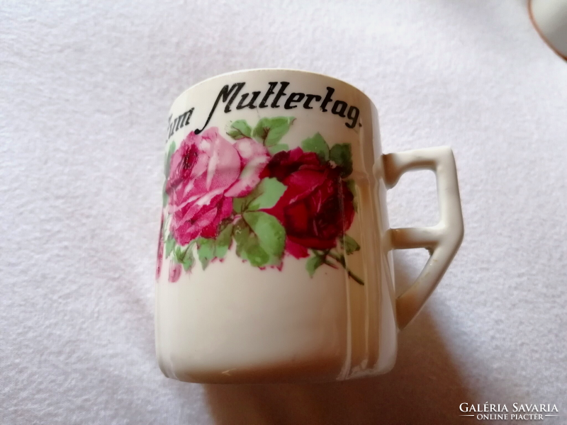 Antique red rose commemorative mug for Mother's Day