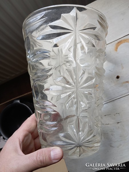 Retro olasz préselt üveg váza hibátlan 1960as évek - Fidenza/Nizza modell - 22cm art deco jellegű