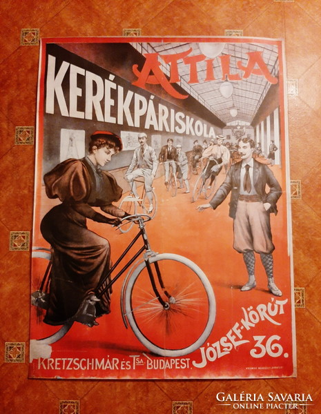 Attila kerékpáriskola, plakát, reprint