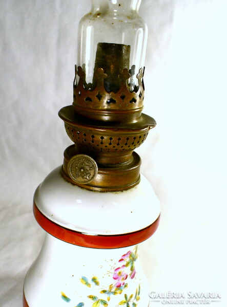 Antique porcelain table lamp with flower pattern!