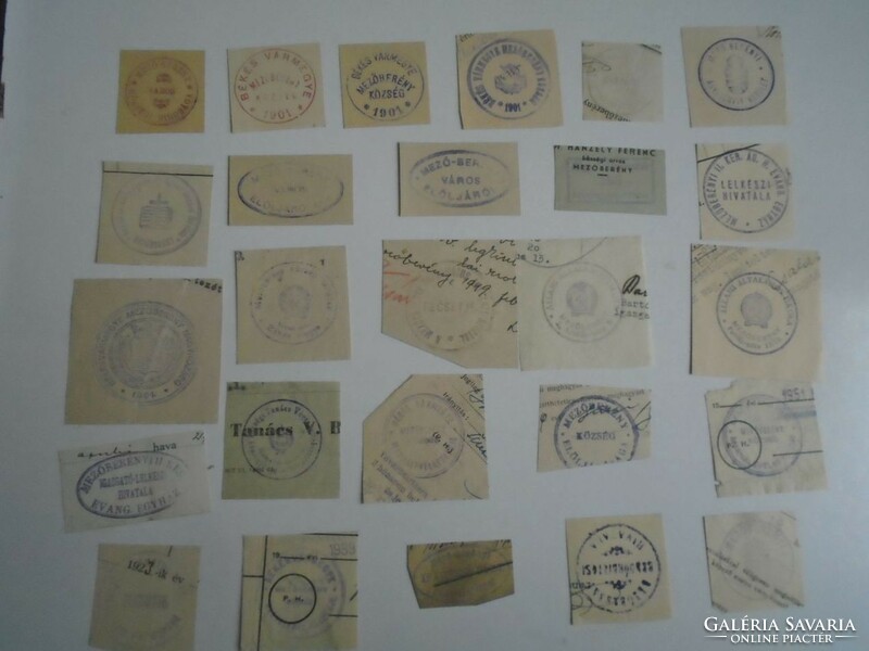 D202346 Mezőberény  régi bélyegző-lenyomatok  25 db.   kb 1900-1950's