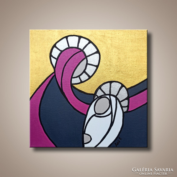 Edit voros: Mary and the Child Jesus - modern icons series