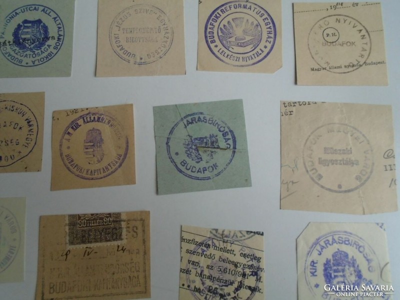 D202333   BUDAFOK  régi bélyegző-lenyomatok  14 db.   kb 1900-1950's