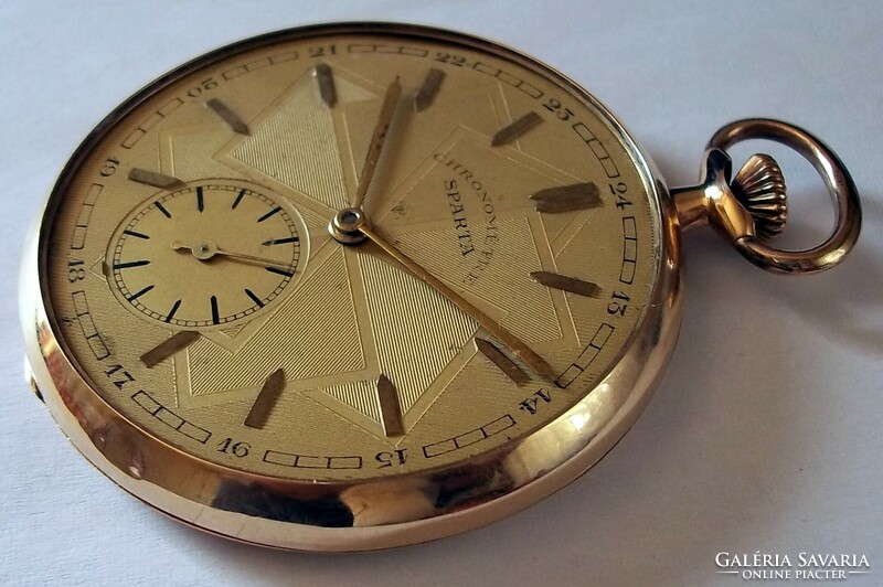 Antique chronometer Spartan 14k gold pocket watch